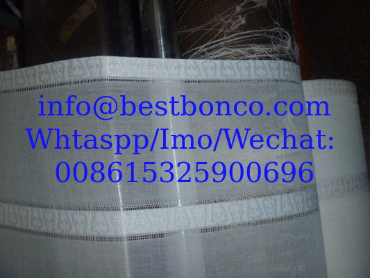 JACQUARD SELVEDGE SPUN POLYESTER VOILE FABRIC