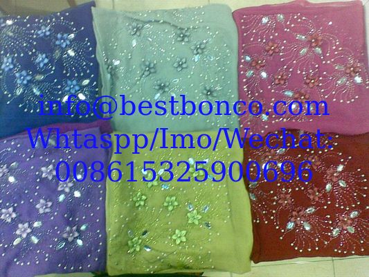 SPUN VOILE EMBROIDERY SCARF