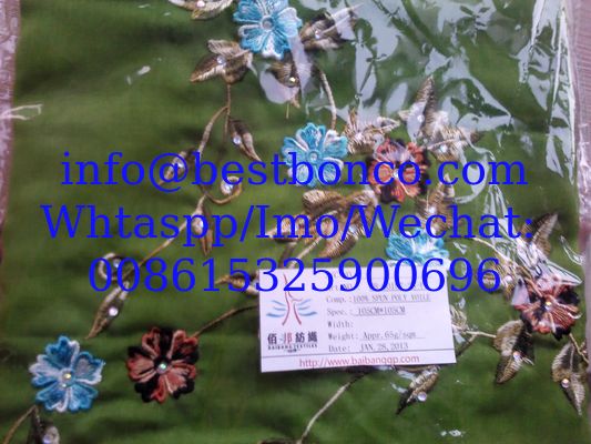 SPUN POLYESTER EMBROIDERY SCARF