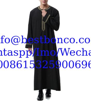 T/R fabric shine for muslim thobe shirts, suit high quality Ethnic Arab Middle East wind pure color  gentleman