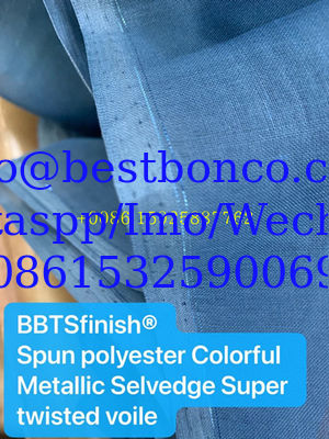 BBTS super high Twisted spun polyester voile fabric for muslim usage white bluishwhite dyeing printing