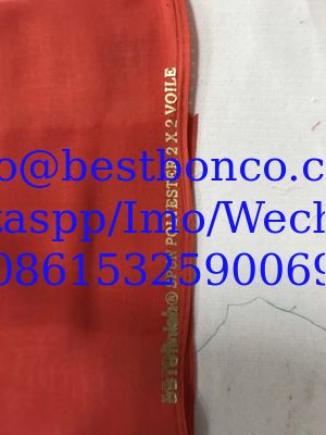 BBTS super high Twisted metallic spun polyester voile fabric for muslim usage white bluishwhite dyeing printing