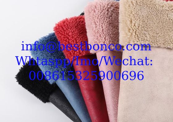suede bonded faux sheepskin sherpa fabric Fabric high quality