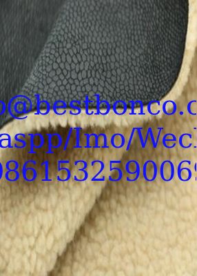 New fashion fabric free samples of pink suede composite lambskin composite soft cotton wool