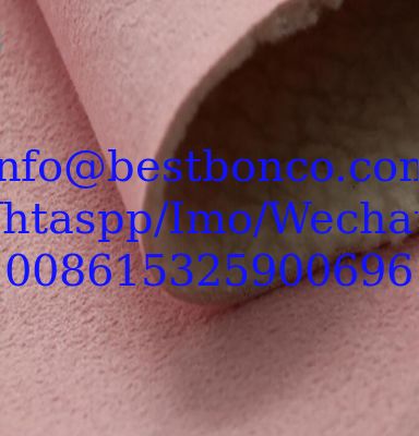 New fashion fabric free samples of pink suede composite lambskin composite soft cotton wool