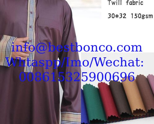 TR 80/2030 * 32 reactive eco-dyed TR twill shine thobe fabric, Arabia Thobe RObe men's fabric