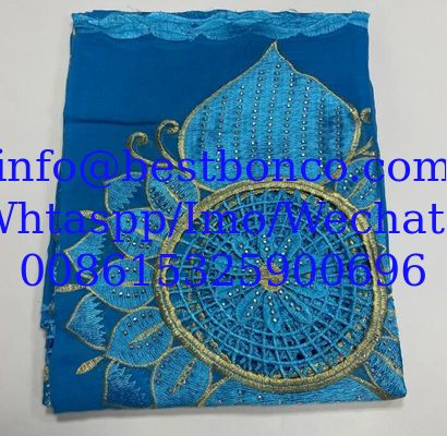 high quality Spun polyester voile fabrics embroidery sudan robe swiss hijab scarf for muslim women