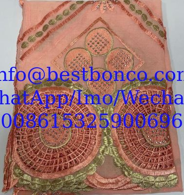 high quality Spun polyester voile fabrics embroidery sudan robe swiss hijab scarf for muslim women