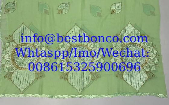 high quality Voile fabrics embroidery sudan robe swiss hijab scarf for muslim women