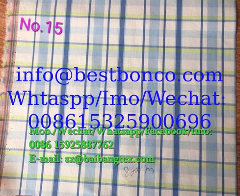 Yarn Dyed check design shirts of pants or boxers fabric cotton spandex high quality