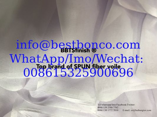 high twisted spun polyester full voile bluish white color 9100series high quality Japan Komatsu finishing 44 and 58inche