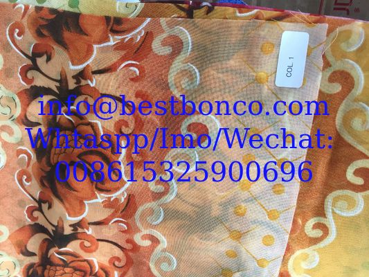 Spun polyester Voile Super High twisted full voile ---  "BBTSfinish®" creen printing 58/60"