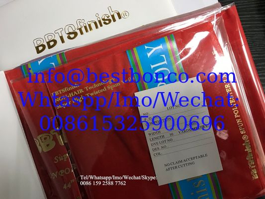 Super High-twisted spun polyester full voile 2 X2 non-hair technology by BBTSfinish® production development