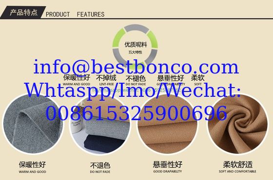 100% polyester melton woolen fabric warm for winter stock lots