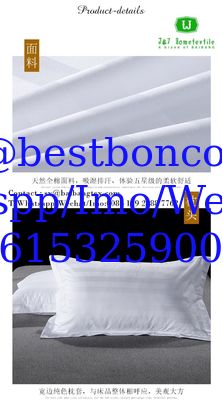 Hotel stripes sateen cotton white fabric highest quality smoth finishing