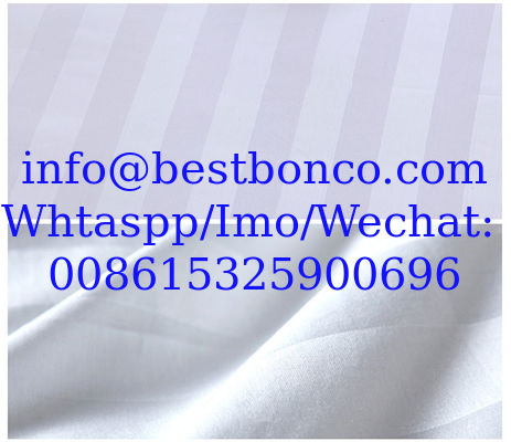 Hotel stripes sateen cotton white fabric highest quality smoth finishing