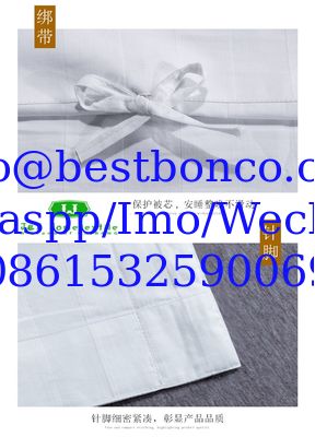 Hotel stripes sateen cotton white fabric highest quality smoth finishing