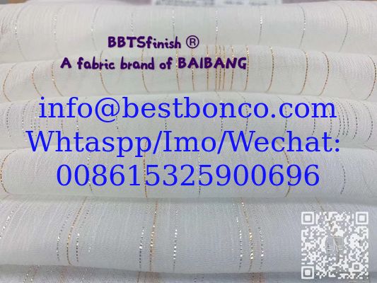 metallic strips of polyester chiffon fashion fabric