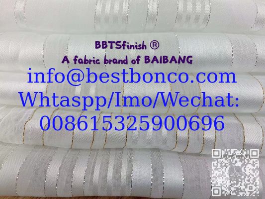 metallic strips of polyester chiffon fashion fabric