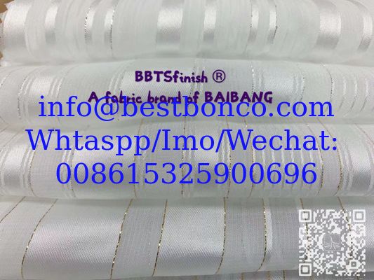 metallic strips of polyester chiffon fashion fabric