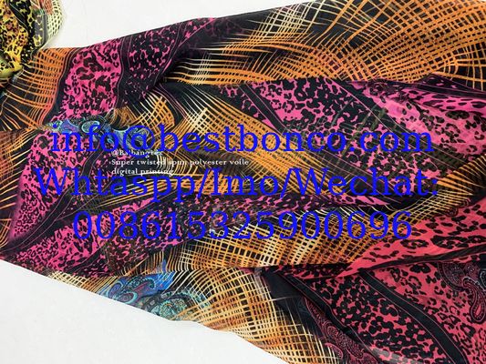 Digital spun polyester voile super twisted 2s/2z 1900t printing highest quality MADE IN JAPAN