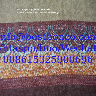 100% Spun polyester voile نسج البوليستر الفوال  MADE IN JAPAN printing 58"/60"