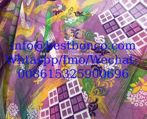 100% Spun polyester voile نسج البوليستر الفوال  MADE IN JAPAN printing 58"/60"