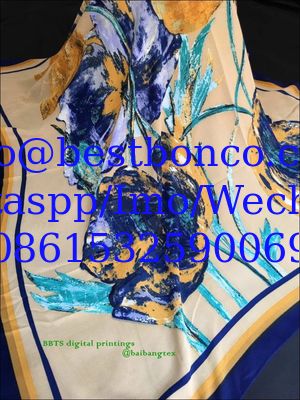 100% Spun polyester voile نسج البوليستر الفوال  DIGITAL printing 58"/60"