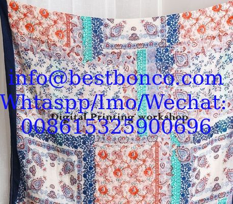 100% Spun polyester voile نسج البوليستر الفوال  DIGITAL printing 58"/60"