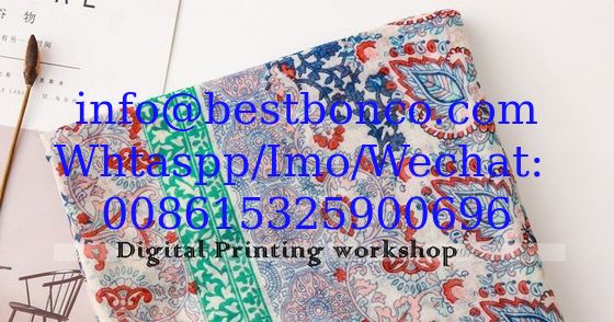 100% Spun polyester voile نسج البوليستر الفوال  DIGITAL printing 58"/60"