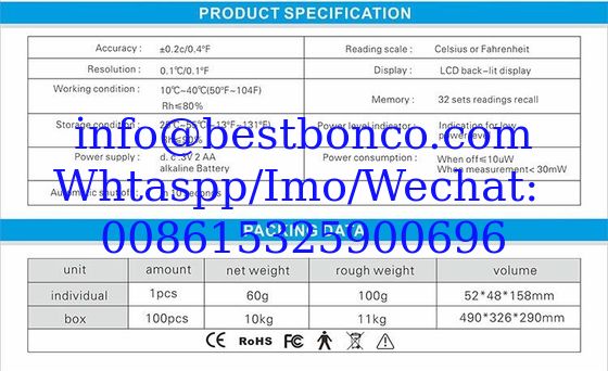 Infrared thermometer non-contact measurement temperature gun one second temperature measurement for foreign wholesale
