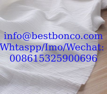 100% cotton crepe wrinkle fabric plain dyed high quality