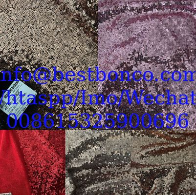 Seqiun embroidery full width 3mm bright sequin dress fashion fabric