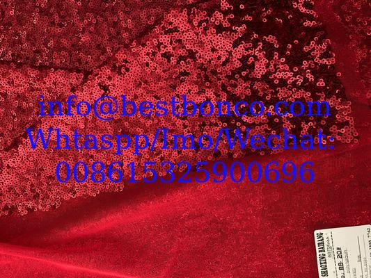 Seqiun embroidery full width 3mm bright sequin dress fashion fabric