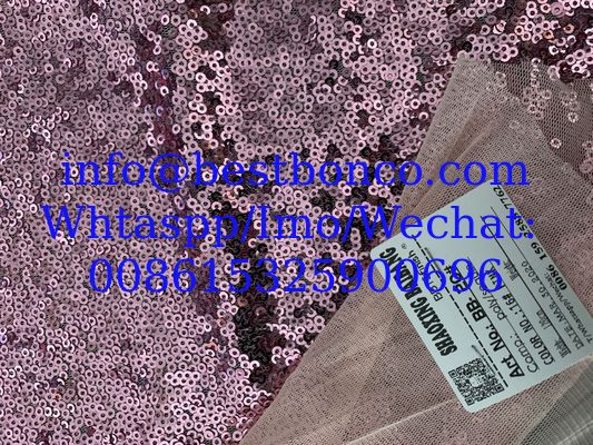 Seqiun embroidery full width 3mm bright sequin dress fashion fabric