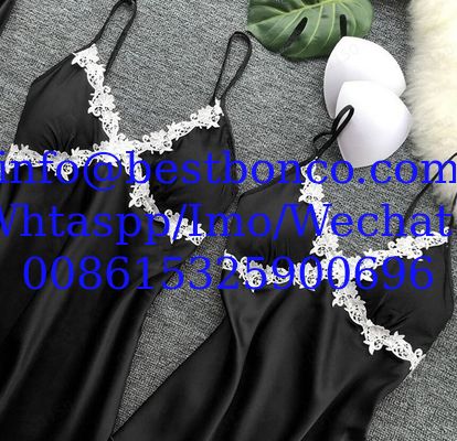 European and American sexy five-piece pajamas female summer sleeves bride morning robe plus size home service nightgown