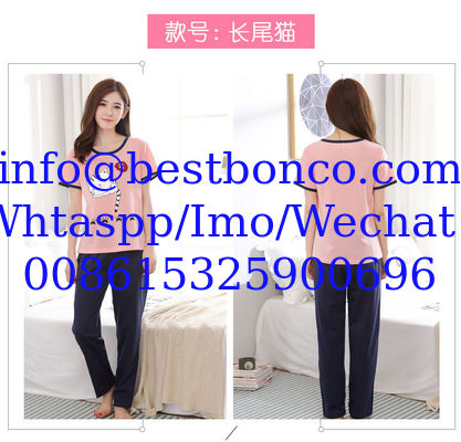 Pajamas women's summer cotton short-sleeved trousers thin section Korean version of the spring and summer cute cartoon c