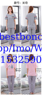 Pajamas women's summer cotton short-sleeved trousers thin section Korean version of the spring and summer cute cartoon c