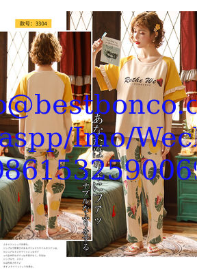 Pajamas women's summer cotton short-sleeved trousers thin section Korean version of the spring and summer cute cartoon c