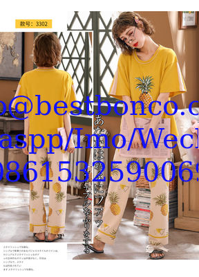 Pajamas women's summer cotton short-sleeved trousers thin section Korean version of the spring and summer cute cartoon c