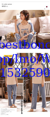 Pajamas women's summer cotton short-sleeved trousers thin section Korean version of the spring and summer cute cartoon c
