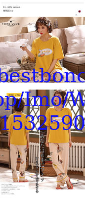 Pajamas women's summer cotton short-sleeved trousers thin section Korean version of the spring and summer cute cartoon c