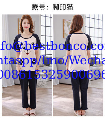 Pajamas women's summer cotton short-sleeved trousers thin section Korean version of the spring and summer cute cartoon c