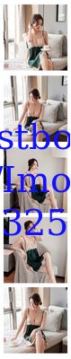 Factory direct cross-border creative long pajamas comfortable sexy noble stitching strap chiffon nightdress female summe
