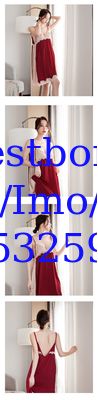 Factory direct cross-border creative long pajamas comfortable sexy noble stitching strap chiffon nightdress female summe