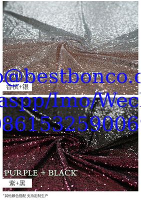 Spot 3mm banquet evening dress performance stage clothing gradient two-color beads two-color stitching sequin embroidery