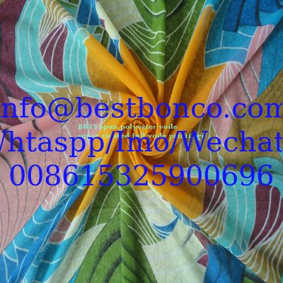 BBTSfinish®جودة اليا high twisted spun polyester voile plain dyed screen printing digital printing fabric 36", 44", 58"