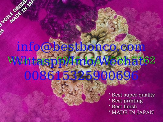 00144 Spun Polyester Super Twisted Full Voile NON-HAIR Finish digital printing
