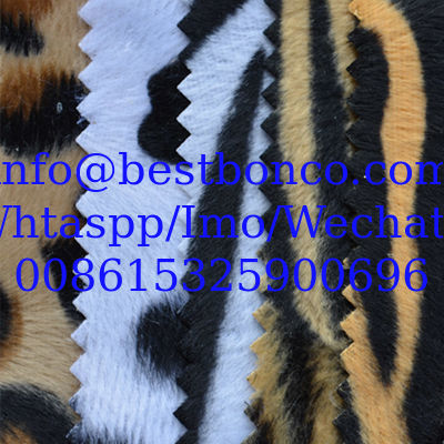 Tricot Velboa print flocking fabric zebra print plush flock fabric wholesale best quality