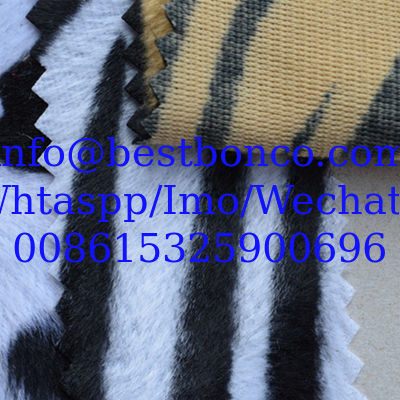 Tricot Velboa print flocking fabric zebra print plush flock fabric wholesale best quality